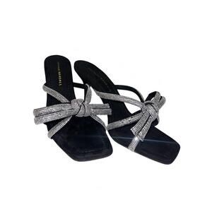 NEW LOEFFLER RANDALL women's margi bow heel in black